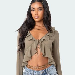 EDIKTED, green, blouse, going out top